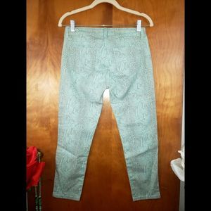 Kookai Pale Turqouise Snakeskin Printed Jeans